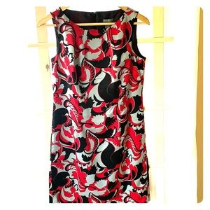 Silk poly fitted sheath dress